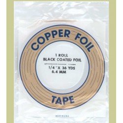 Copper foil 1/4" black, 6.4mm