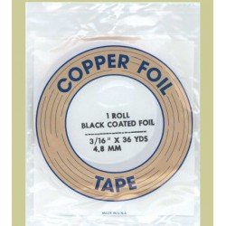 Copper foil 13/64" black, 5.2mm